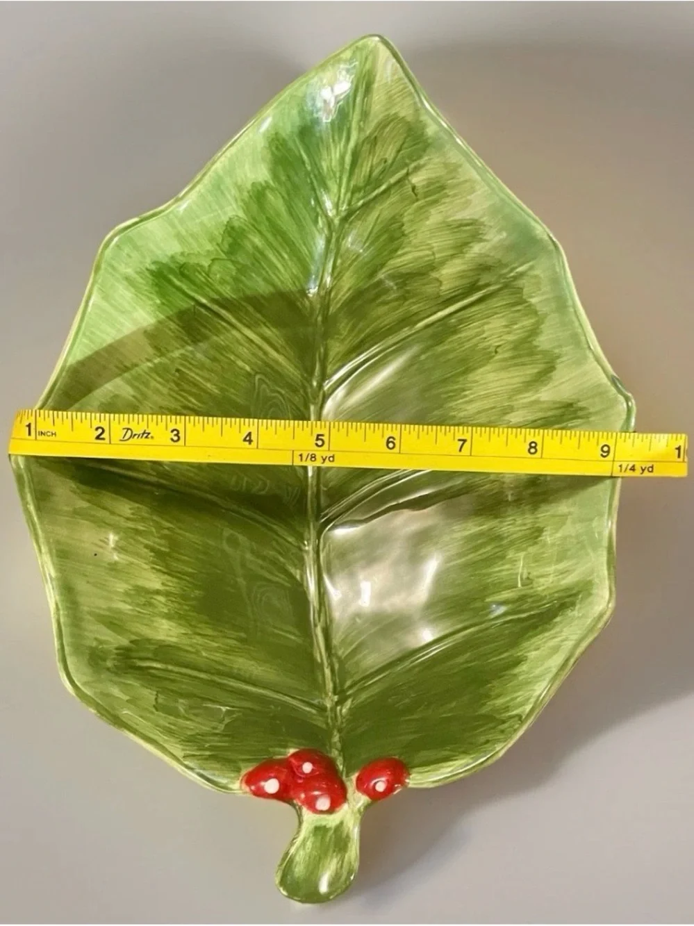 Maxcera Pinecone Holly Leaf Ceramic,Discontinued Vintage Serving Bowl 12x8.5in